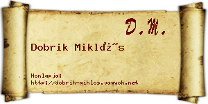 Dobrik Miklós névjegykártya